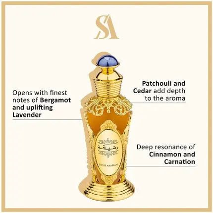 Swiss Arabian Rasheeqa Perfume Oil Floral Rose Green Woody Fragrance Eau de Parfum (EDP) Femme 20ml - Maison des fragrances