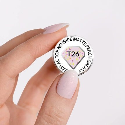 T26 Semilac UV Nail Polish Top No Wipe Matte Peach Galaxy 7ml - Maison des fragrances