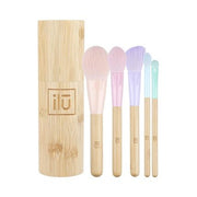 T4B ilu BambooM! Set of 5 Makeup Brushes with Bamboo Tube for Contouring, Blush, Powder, Eyeshadow, and Shading - Environmentally Friendly, Great Gift Idea - Maison des fragrances