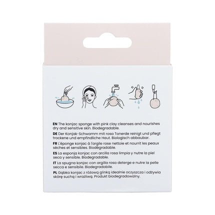 T4B Ilu Konjac Makeup Sponge with Cord - Pink - Maison des fragrances