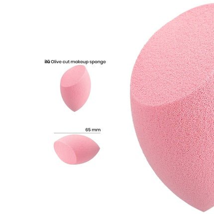 T4B ILU Olive Cut Shaped Pink Makeup Sponge - Maison des fragrances