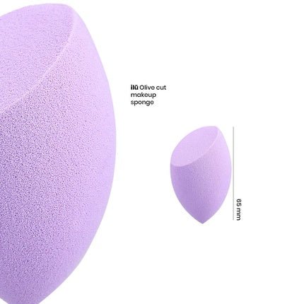 T4B ILU Olive Cut Shaped Purple Makeup Sponge - Maison des fragrances