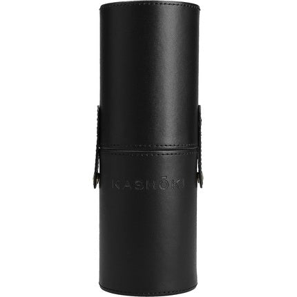 T4B KASHOKI Makeup Brush Cylinder Case for Home or Travel - Holds 10 to 18 Cosmetic Brushes - Environmentally Friendly Leather - Black - Maison des fragrances