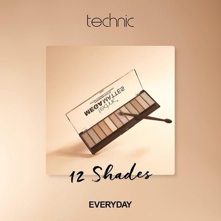 Technic Mega Mattes Nude Eyeshadow Palette 12 Professional Long Lasting Matte Shades for Day or Night - Maison des fragrances
