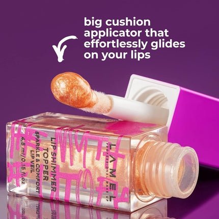 The Myth of Utopia Lip Gloss Gold Silver Flakes for Volume Glow Hydrating Non - Sticky Shimmery Weightless Texture Organic Cruelty - Free 4.5ml 0.15 fl.oz - Maison des fragrances