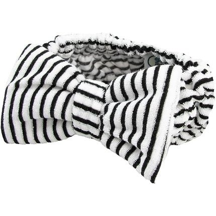 The Vintage Cosmetic Company Ava Makeup Vintage Headband Black Stripe and Bow Design - Maison des fragrances