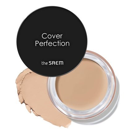 THESAEM Cover Perfection Pot Concealer 01 Clear Beige High Adherence Coverage Balm Matte Finish Sebum Control for Oily and Combination Skin - Maison des fragrances