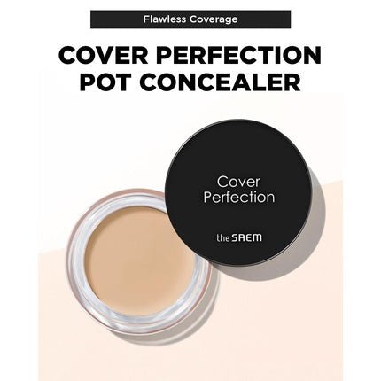 THESAEM Cover Perfection Pot Concealer 01 Clear Beige High Adherence Coverage Balm Matte Finish Sebum Control for Oily and Combination Skin - Maison des fragrances