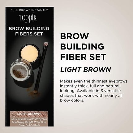 TOPPIK Brow Building Fibers Set Light Brown - Maison des fragrances