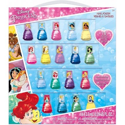 Townley Girl Disney Princess Kids Washable Super Sparkly Dress Shaped Peel - Off Nail Polish Set 18 Colors - Maison des fragrances
