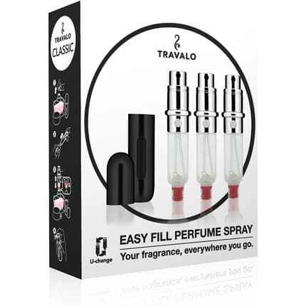 Travalo Classic HD Bag Sprays Set of 3 Refills Black Fragrance (Fragrance) Mixte - Maison des fragrances