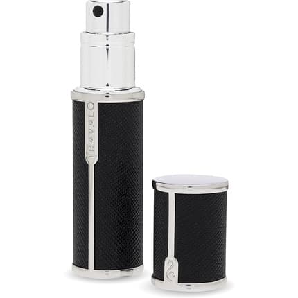 Travalo Milano Perfume Atomizer Travel Refill U-Change System TSA Approved Reusable Airtight Easy Fill Mini Pump Sprayer Lightweight Portable Vegan Leather with Polished Metal Outer Shell Black Fragrance (Fragrance) Mixte 5ml - Maison des fragrances
