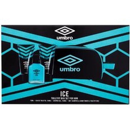 Umbro Ice Gift Set - 75 Ml, Shower Gel 150 Ml, 2-In-1 Shampoo And Conditioner 150 Ml, And Cosmetic Bag Eau de Toilette Unisexe - Maison des fragrances