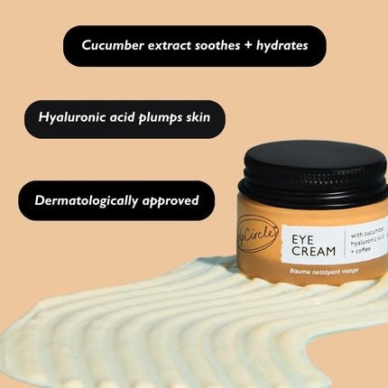 UpCircle Eye Cream with Coffee and Hyaluronic Acid 15ml - Glycerin, Maple Bark, and Cucumber Extract - Natural, Vegan, and Cruelty - Free - Maison des fragrances