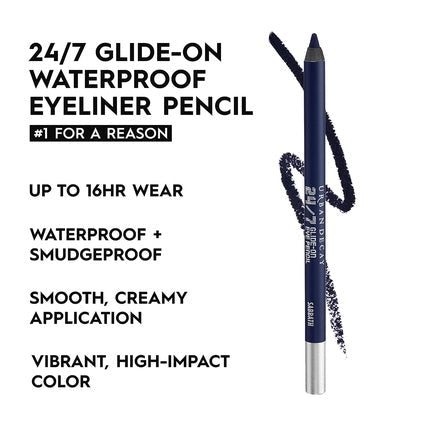 Urban Decay 24/7 Glide - On Waterproof Eyeliner Pencil Smudge - Proof 16HR Wear Long - Lasting Ultra - Creamy Blendable Formula Sharpenable Tip Sabbath Deep Navy Matte - Maison des fragrances