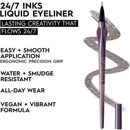 Urban Decay 24/7 Liquid Ink Eyeliner Pencil Water and Stain Resistant All Day Wear Vegan Formula Precision Tip with Ergonomic Handle Gunmetal Shimmer - Maison des fragrances