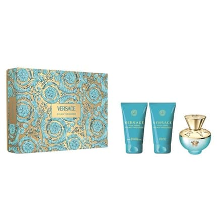 Versace Dylan Turquoise Set With Shower Gel And Body Lotion Coffret (Coffret) Femme 50ml - Maison des fragrances