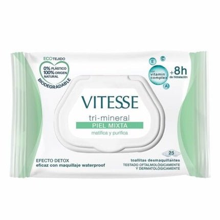 Vitesse Tri - Mineral Mixed Skin Makeup Remover Wipes 25 Units - Maison des fragrances