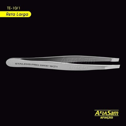 Vj Eyebrow Tweezers Expert Staleks TE - 10 Wide Slanted Edges - Maison des fragrances
