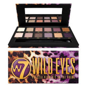 W7 Wild Eyes Pressed Pigment Palette Creamy Mattes Shimmers Glitters Soft Purples Nudes Pinks and Golds Vegan and Cruelty - Free Cosmetics - Maison des fragrances