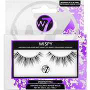 W7 Wispy Lashes Enchanting False Fake Eyelashes Long Full Glue Included Black - Maison des fragrances
