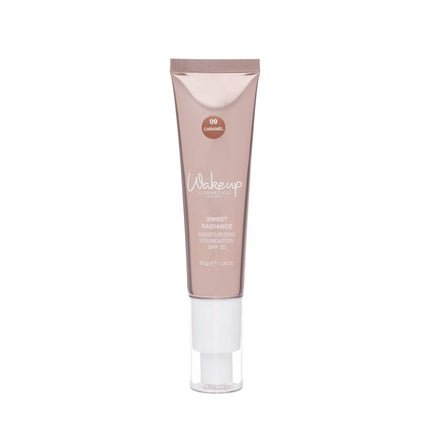 Wakeup Cosmetics Sweet Radiance Liquid Foundation SPF 20 Moisturizing with Radiant Effect Color 09 Caramel 30g - Maison des fragrances
