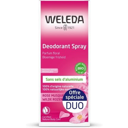 Weleda Rose Deodorant Duo - Pack of 2 Déodorant (Déo) Mixte 100ml - Maison des fragrances