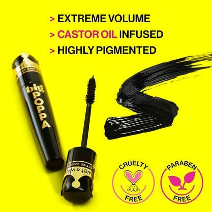 wet n wild Big Poppa Mascara Intensive Volumizing Formula with Castor Oil - Blackest Black - Maison des fragrances