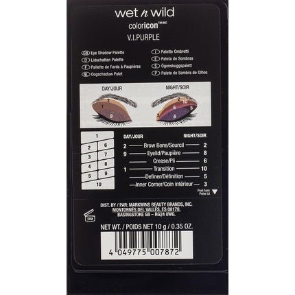 Wet 'n' Wild Color Icon 10 Pan Eyeshadow Palette 10 Bright and Matte Colors - V.I.Purple - Maison des fragrances