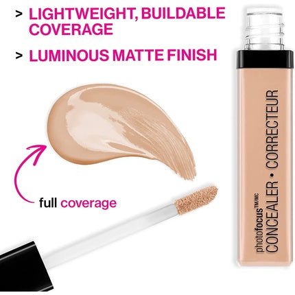 Wet N Wild Photo Focus High Coverage Liquid Concealer 8.5ml Medium Peach - Maison des fragrances