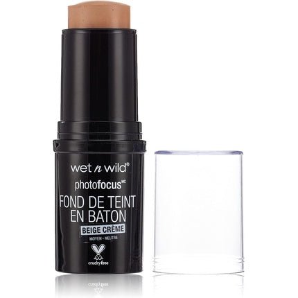 Wet n Wild Photo Focus Stick Foundation Long - lasting Coverage Lightweight Creamy Formula Semi - matte Finish with Argan and Sunflower Seed Oil Soft Ivory Cream Beige - Maison des fragrances