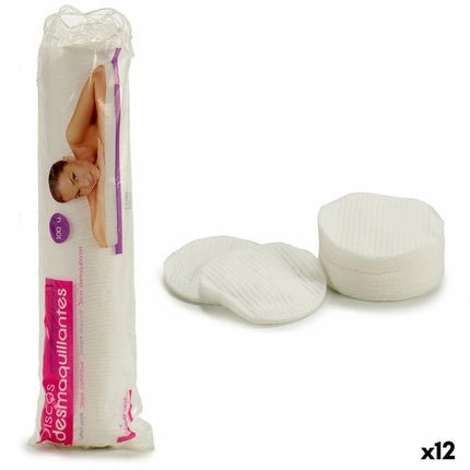 White Cotton Makeup Remover Pads 12 Units - Maison des fragrances