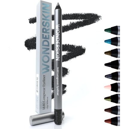 Wonderskin 1440 Longwear Black Glitter Eyeliner Pencil Waterproof Sharpenable Smudge Proof Eye Liner Pencil Black Truffle - Maison des fragrances