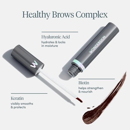 Wonderskin Dream Brow Eye Brow Gel Transfer Proof Eyebrow Mascara Long Lasting Eyebrow Gel One - Step Eyebrow Filler Dark Brown Tinted Brow Gel - Maison des fragrances