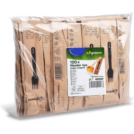 Wooden Fork 16cm Individually Packed - Maison des fragrances