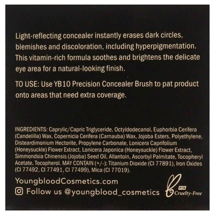 Youngblood Clean Luxury Cosmetics Ultimate Concealer Tan Full Coverage Brightening Non - Creasing Coverage - Vegan and Cruelty Free - Maison des fragrances