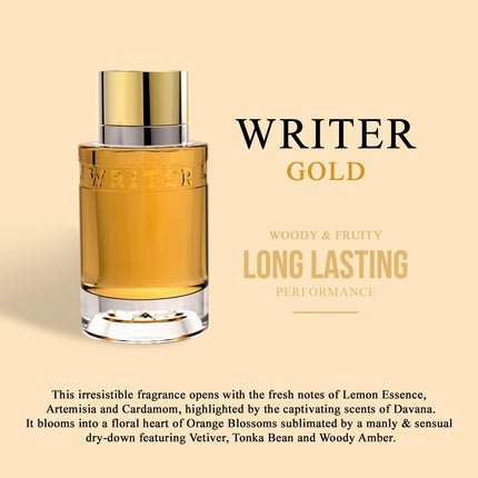 Yves De Sistelle Cyrus Writer Gold Eau de Toilette (EDT) Mixte 100ml - Maison des fragrances