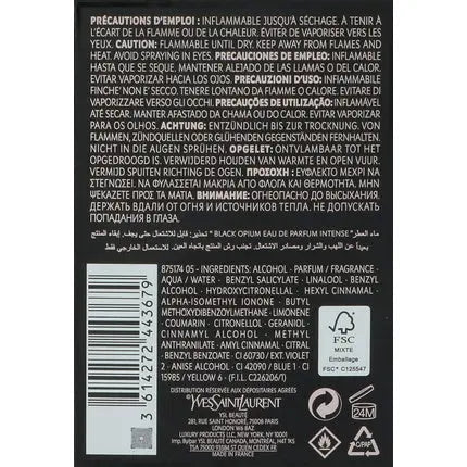 Yves Saint Laurent Black Opium Intense Eau de Parfum 30ml Unisexe - Maison des fragrances