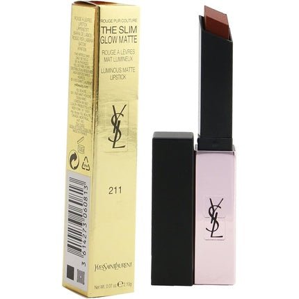 Yves Saint Laurent Rouge Pur Couture The Slim Glow Matte  211 Transgressive Cacao 2.1g - Maison des fragrances