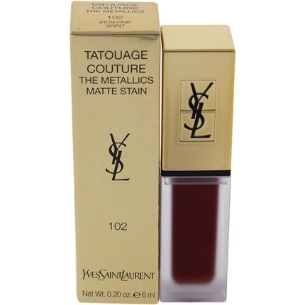 Yves Saint Laurent Tatouage Couture The Metallics 102 Iron Pink Spirit Lip Stain 0.1g - Maison des fragrances