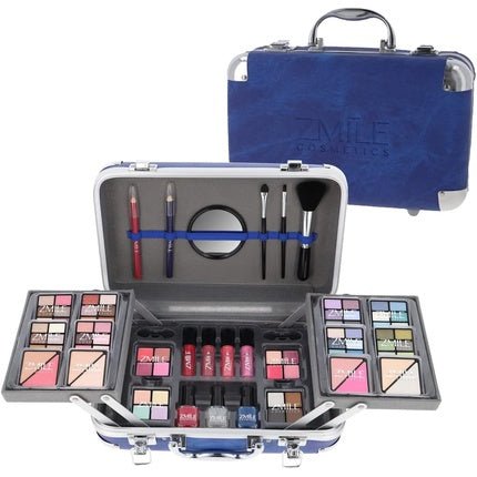 ZMILE COSMETICS Traveller Blue Cosmetic Case Vegan Cosmetics with Make - Up Set for On the Go Traveling and as a Gift - Maison des fragrances